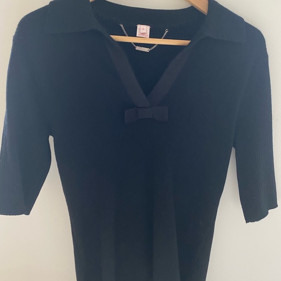 Black on black Pink Tartan merino sweater - Picture 5 of 5